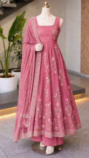WhatsApp Image 2026-09-04 at 11.05.27 AM Aarohi Relaxed-Fit Chanderi Silk Kurti & Pant Set with Vintage Botanical Embroidery